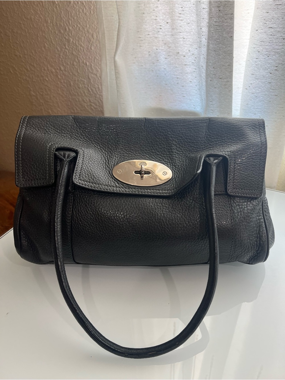 MULBERRY MABEL IN MOLE GREY PEBBLED LEATHER